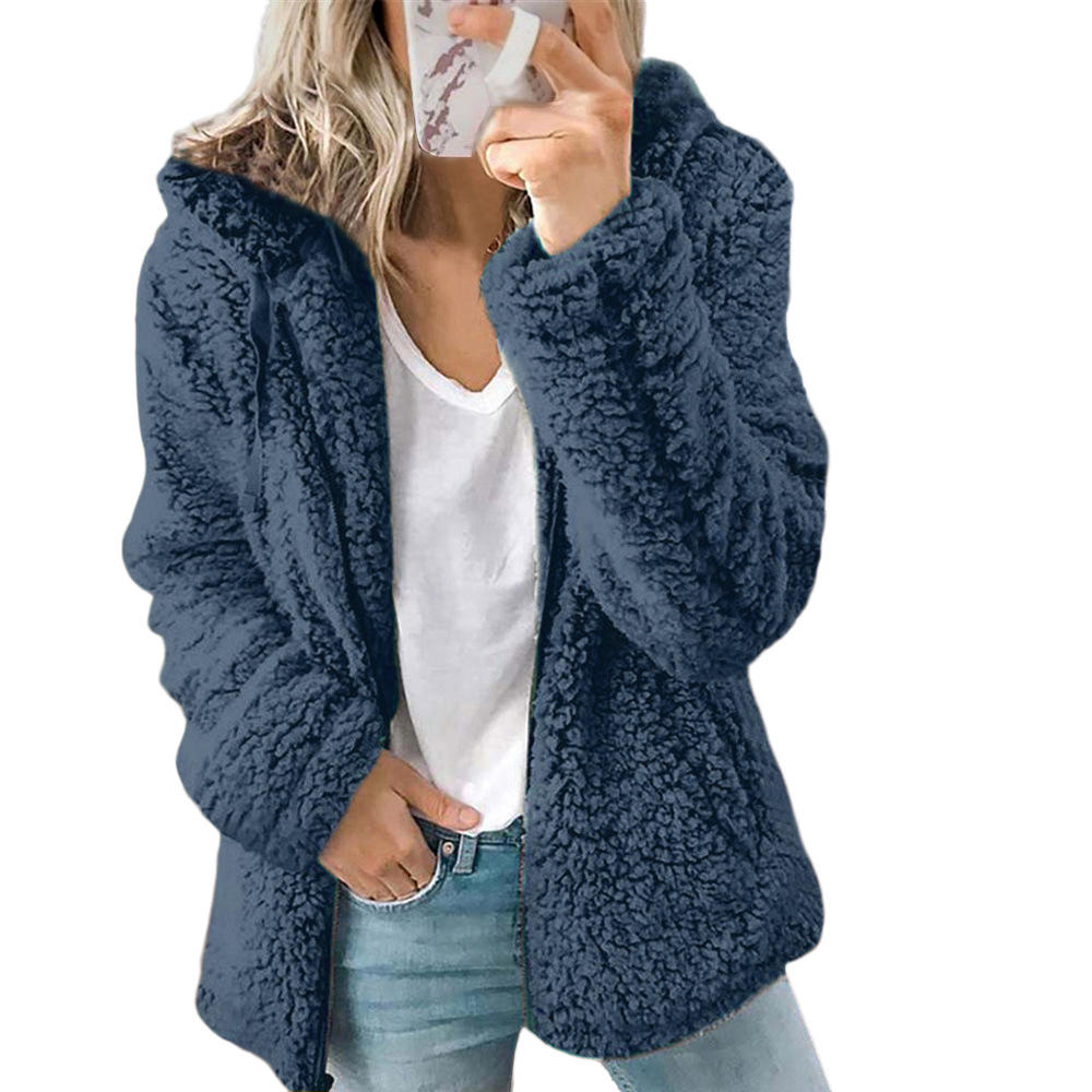 Nella – Damen Teddy Mantel Fleece Warm Elegant