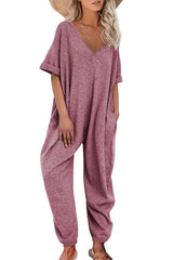 Rosalie - Luftiger Jumpsuit mit V-Ausschnitt und weitem Bein