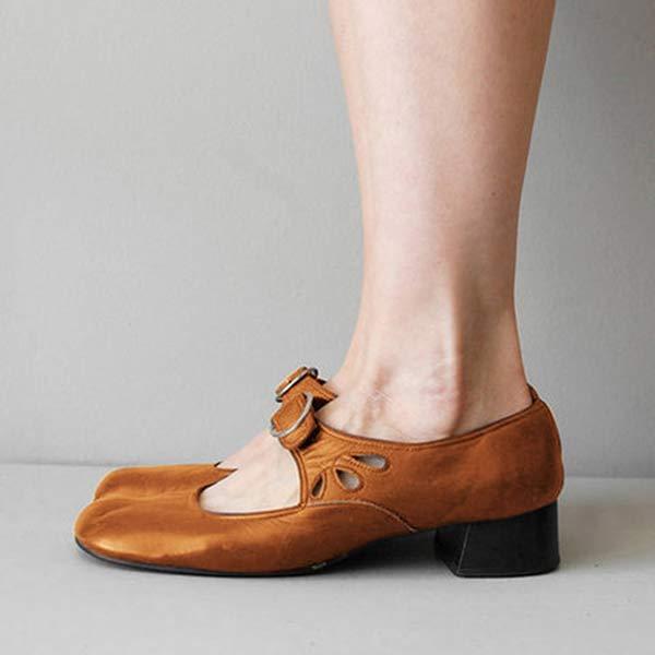 Sabine - Keilsandalen aus leder mit orthopädische schnalle Braun 1