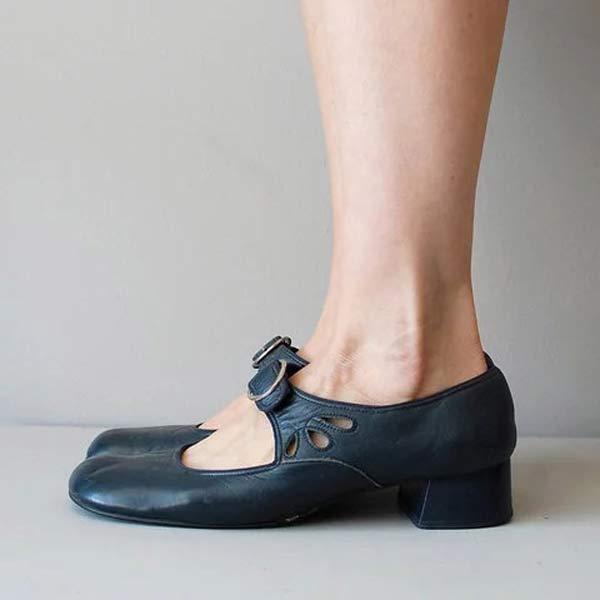 Sabine - Keilsandalen aus leder mit orthopädische schnalle Schwarz 3