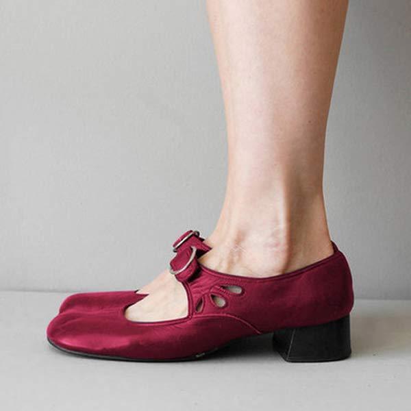 Sabine - Keilsandalen aus leder mit orthopädische schnalle rot 1