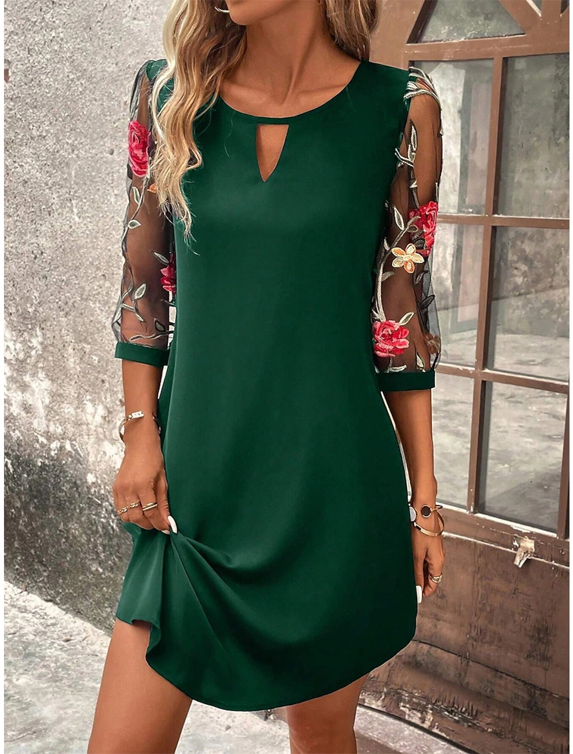 Samira - Elegantes Schwarzes Festliches Kleid für Alltag und besondere Anlässe Grun