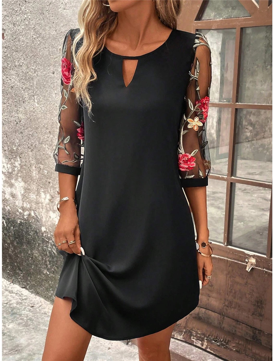 Samira - Elegantes Schwarzes Festliches Kleid für Alltag und besondere Anlässe Schwarz