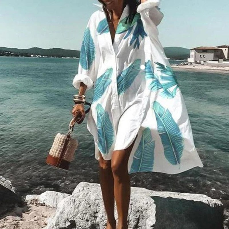 Sandra - Sommerkleid - Stilvoll und herrlich bequem blauer druck
