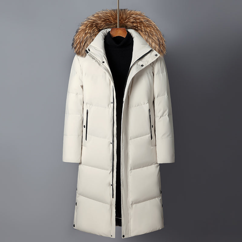 Sarah - Damen Puffermantel Winter Warm Kuschelig Kunstpelz Elfenbein