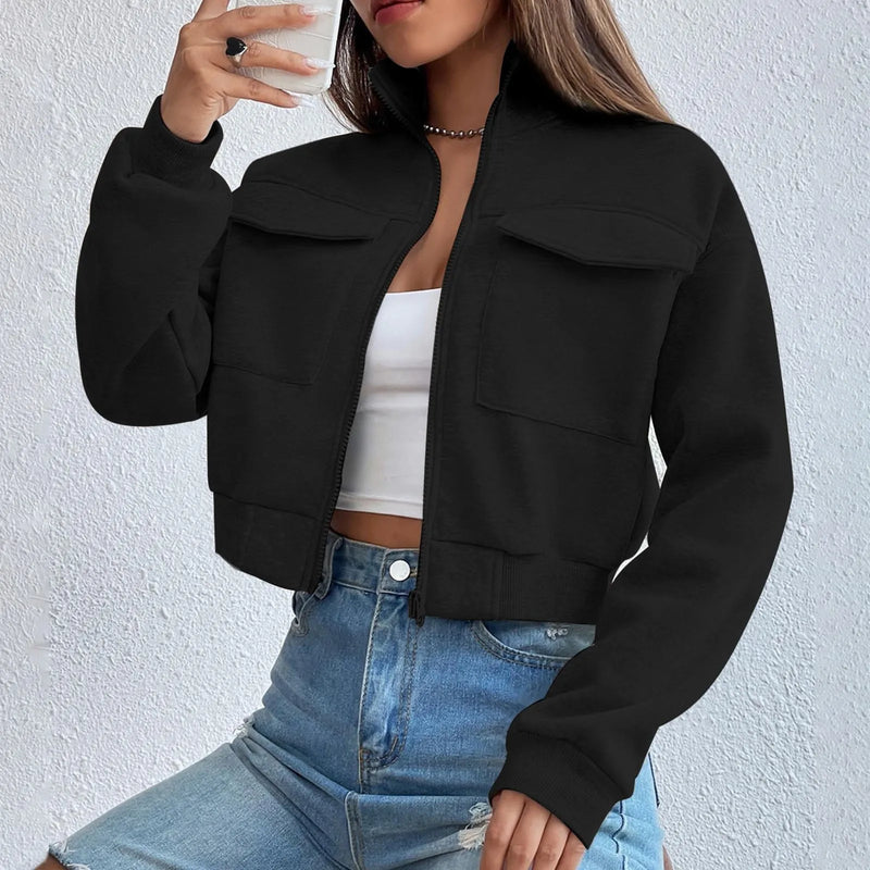 Keshia - Stilvolles Zip-Up Crop-Top