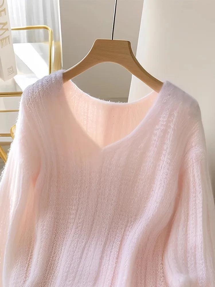 Heike – Pinker Langarm-Pullover für Damen