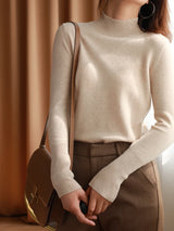 Oliva -Luxus-Rollkragenpullover