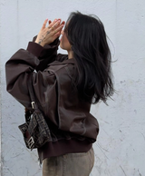 Faye -Oversized Lederjacke