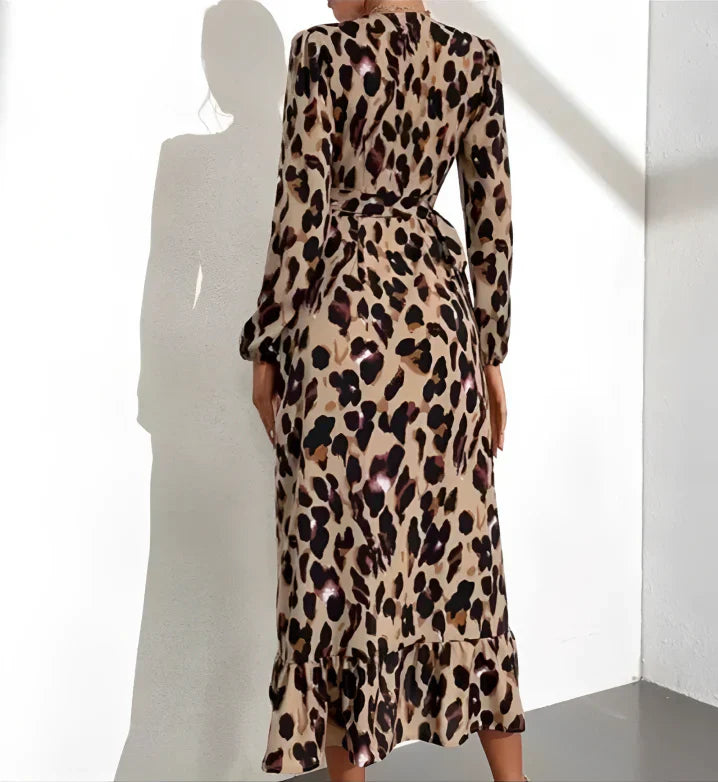 Bebe - Leopard V-Ausschnitt Kleid