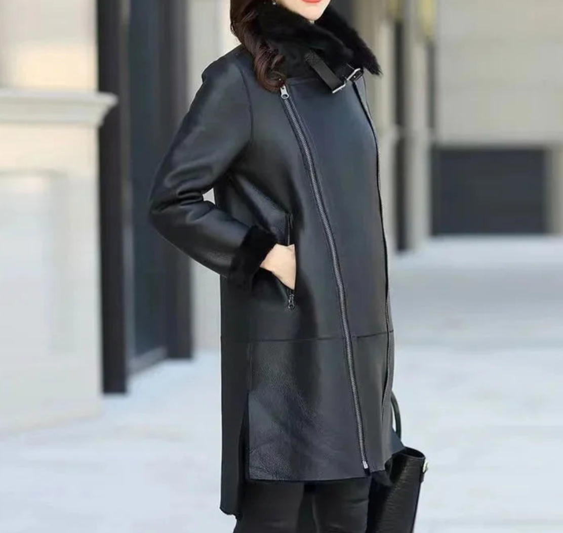 Ingrid – Klassische Damen Lederjacke aus Echtleder