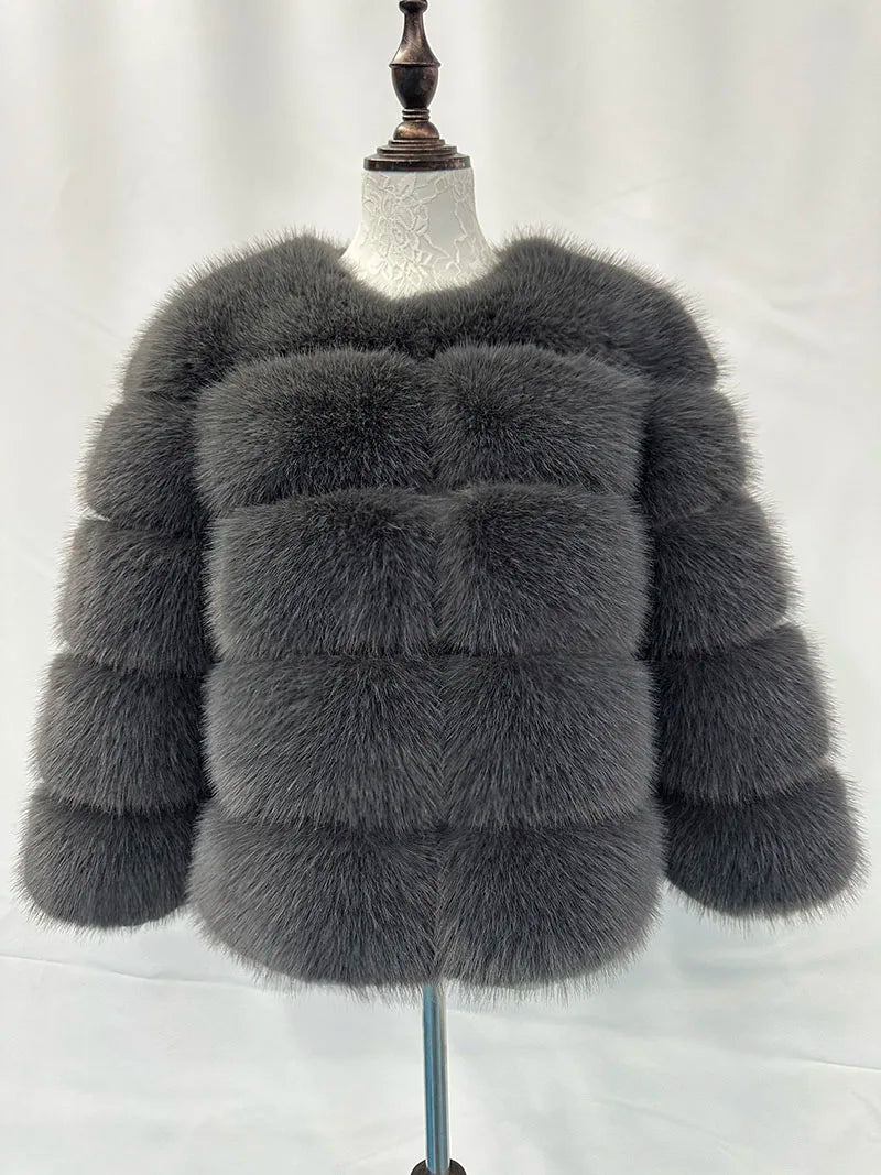 Carmen - Stilvolle Damen Kunstpelz Jacke Winter