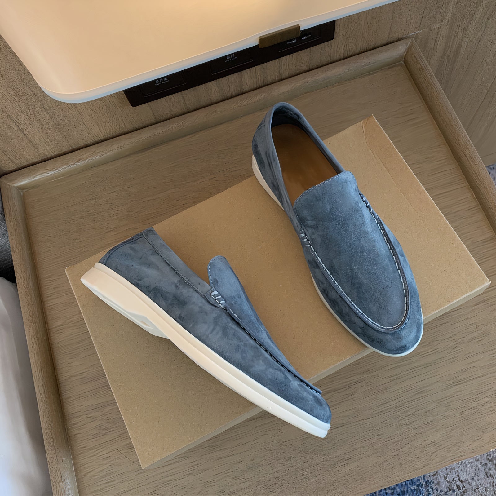 Severus - Herren Leder Slipper in Premium Qualität Grau