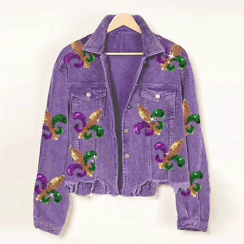 Lerra - Embroidered Corduroy Jacket