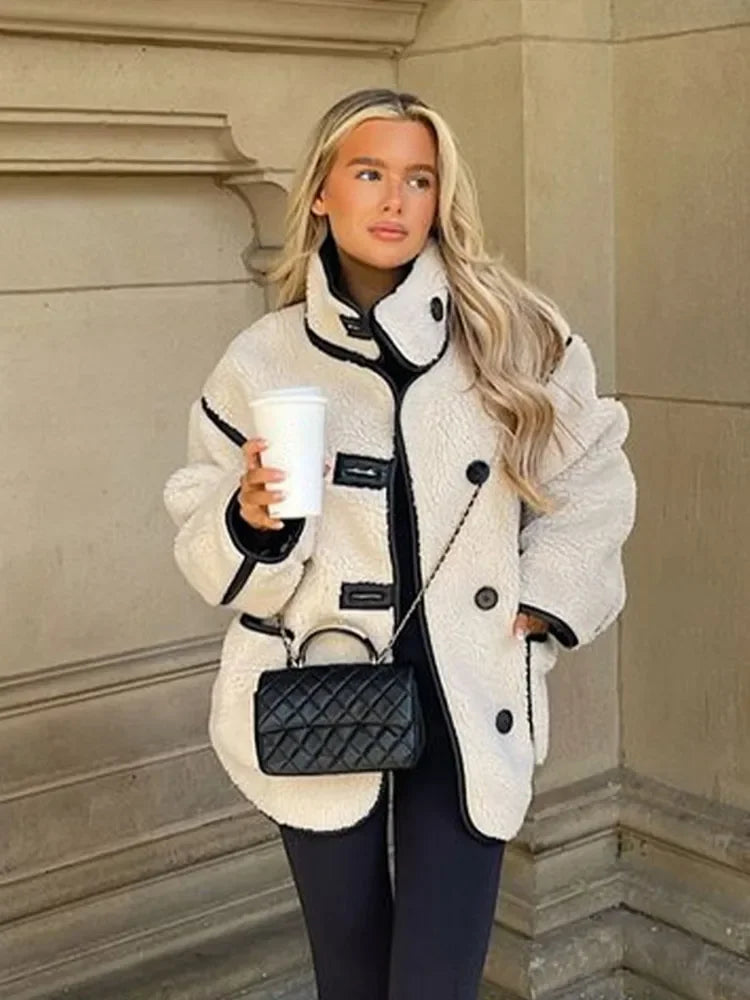 Emmeline - Warmer Langer Damen Wintermantel Mit Stehkragen