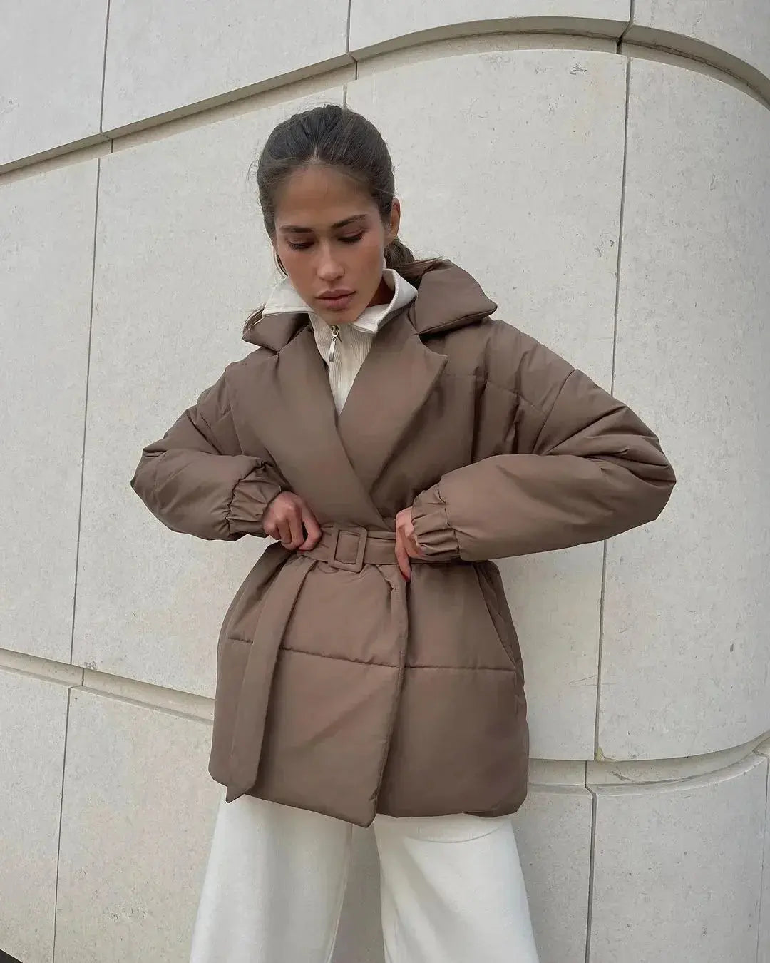 Quirilla - Damen Pufferjacke mit Gürtel