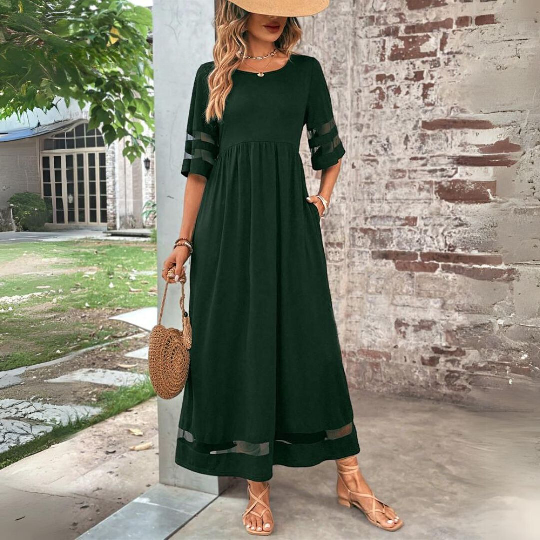 Sigrun - Elegantes Damenkleid mit Bauchkontrolle Grun