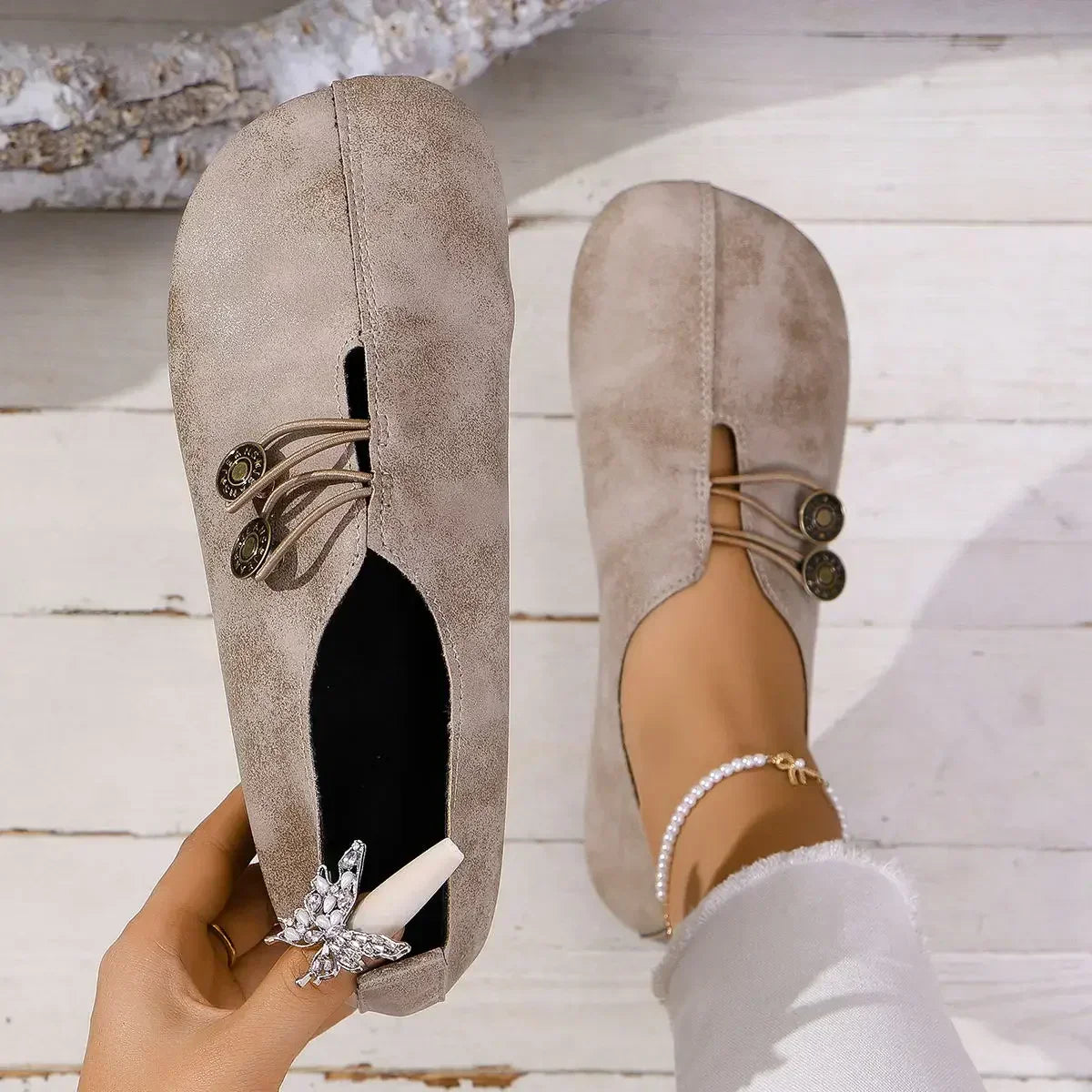Silke – Wildleder Loafer Hellbraun