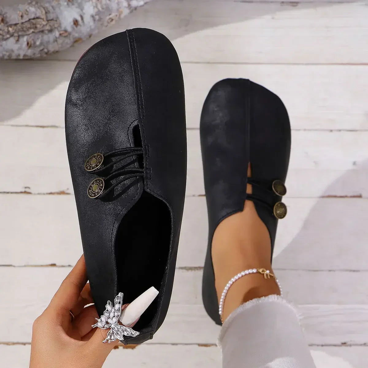 Silke – Wildleder Loafer Schwarz