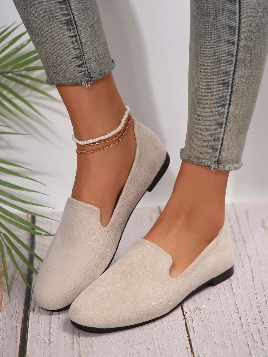 Simone – Damen Loafers Beige Rundzehen Frühling Herbst Schlupf 2
