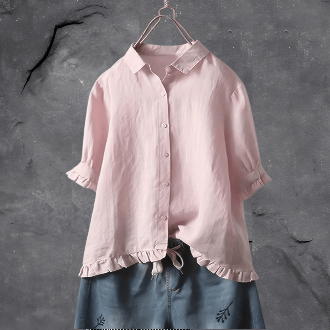 Solveig- Damen Elegante Bluse Rosa
