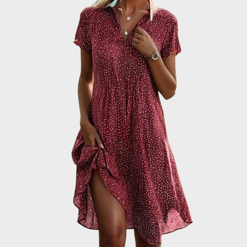 Sonja – Gepunktetes Midikleid Rot