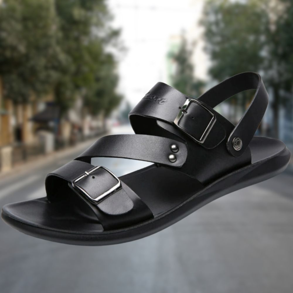 Stefan- Lässige Riemchensandalen Schwarz