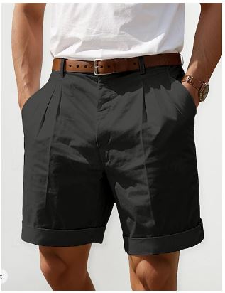 Sten- Herren Sommer Leinen Shorts Schwarz