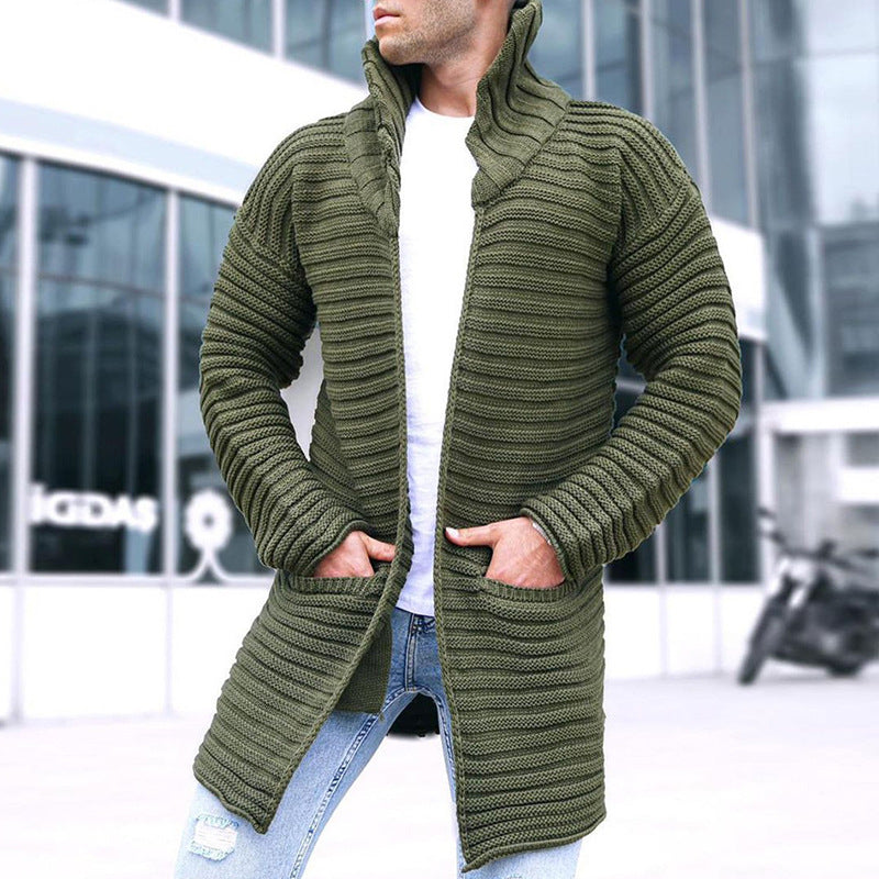 Dirkwin - Lange Herren Strickjacke mit Kapuze