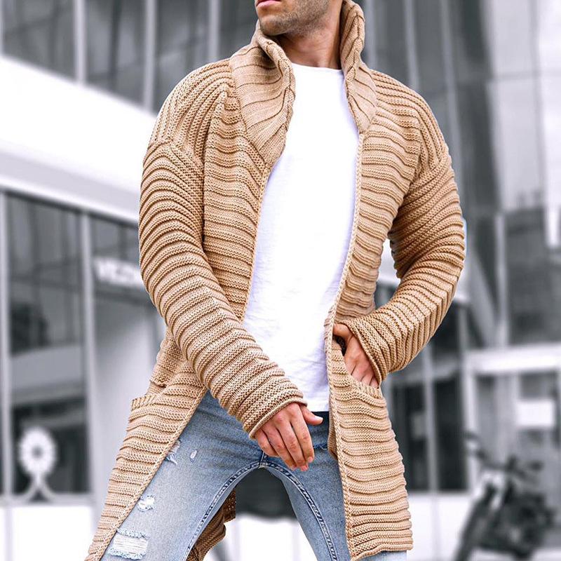 Dirkwin - Lange Herren Strickjacke mit Kapuze