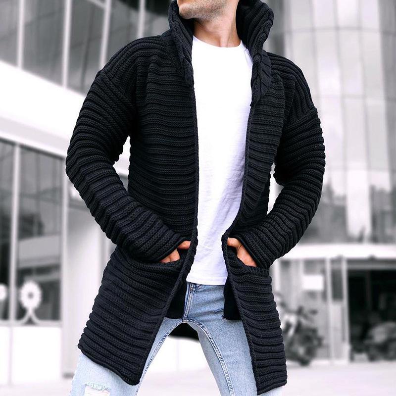 Dirkwin - Lange Herren Strickjacke mit Kapuze