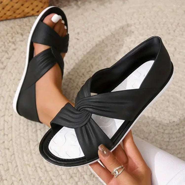 Suzanne- Comfortabele orthopedische sandalen met strikdesign Schwarz 1