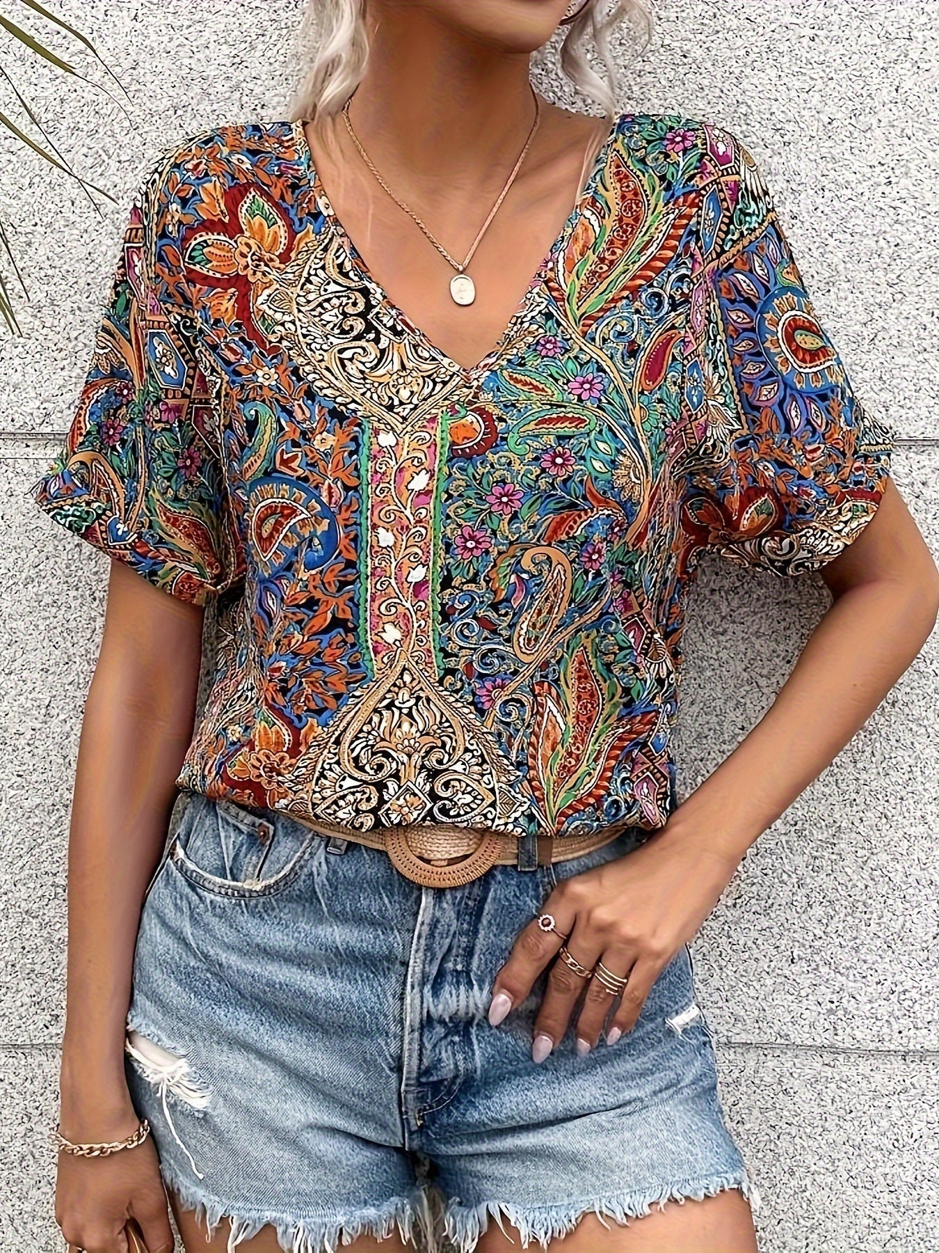 Sylva - Blumenbluse für Frauen Weiches, Vielseitiges Sommer Floral