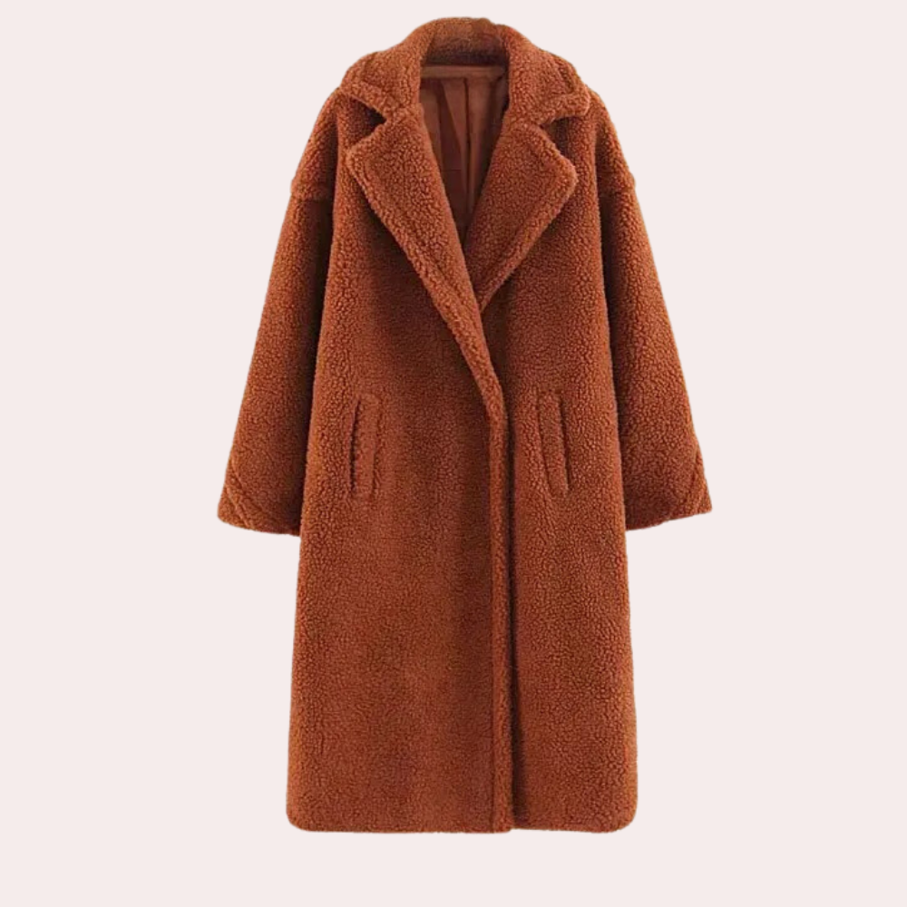 Bärbel – Texturierter Langer Mantel Für Damen