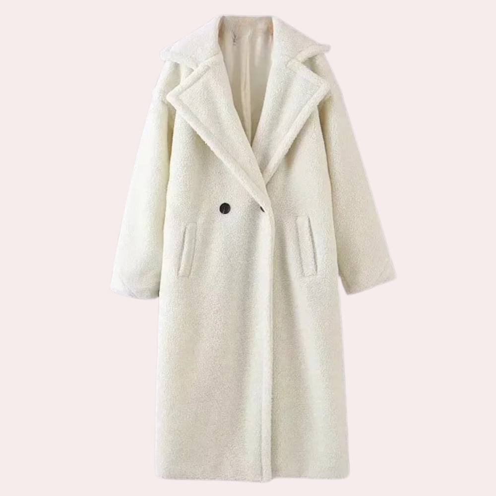 Bärbel – Texturierter Langer Mantel Für Damen