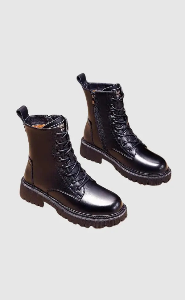 Tanja - Stiefel Premium Leder Warm Elegant Rutschfest Schwarz