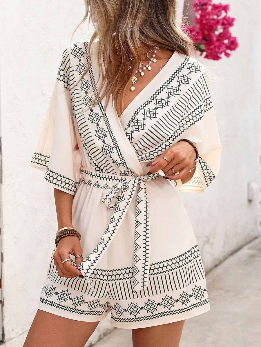 Thalia – Wickel Jumpsuit Damen Mit Blumenspitze Für Urlaub 3