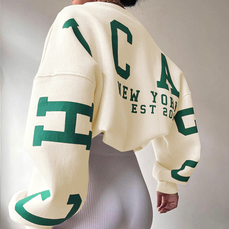 Thekla - Oversize Pullover Modisch Trendig Bequem Warm Weiß