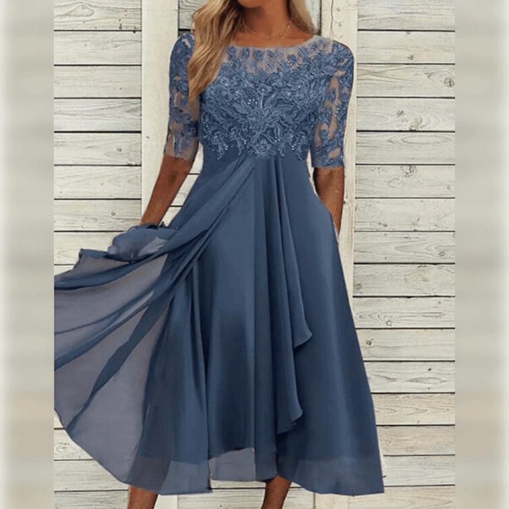 Theresia - Das schicke und komfortable Kleid Blau