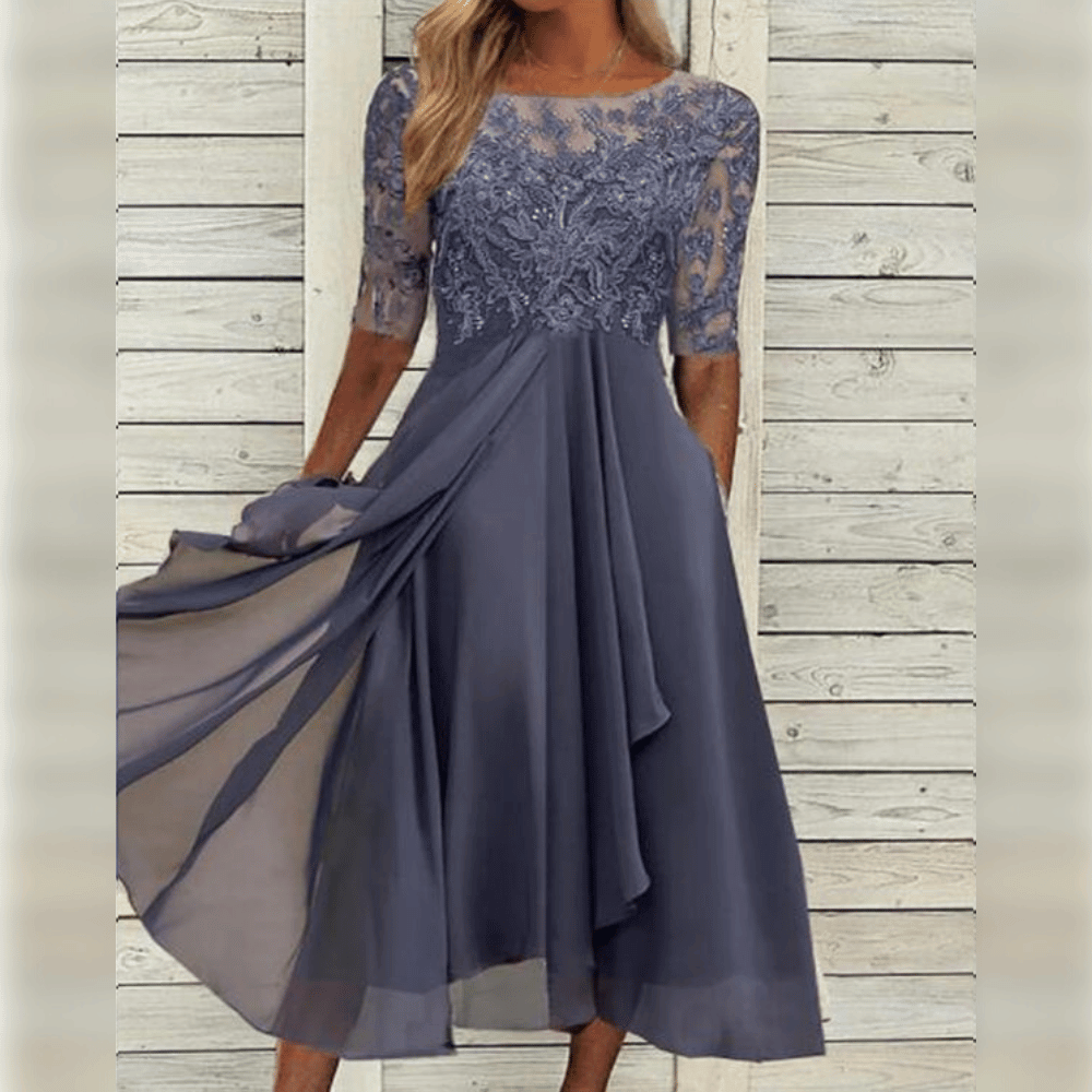 Theresia - Das schicke und komfortable Kleid Grau
