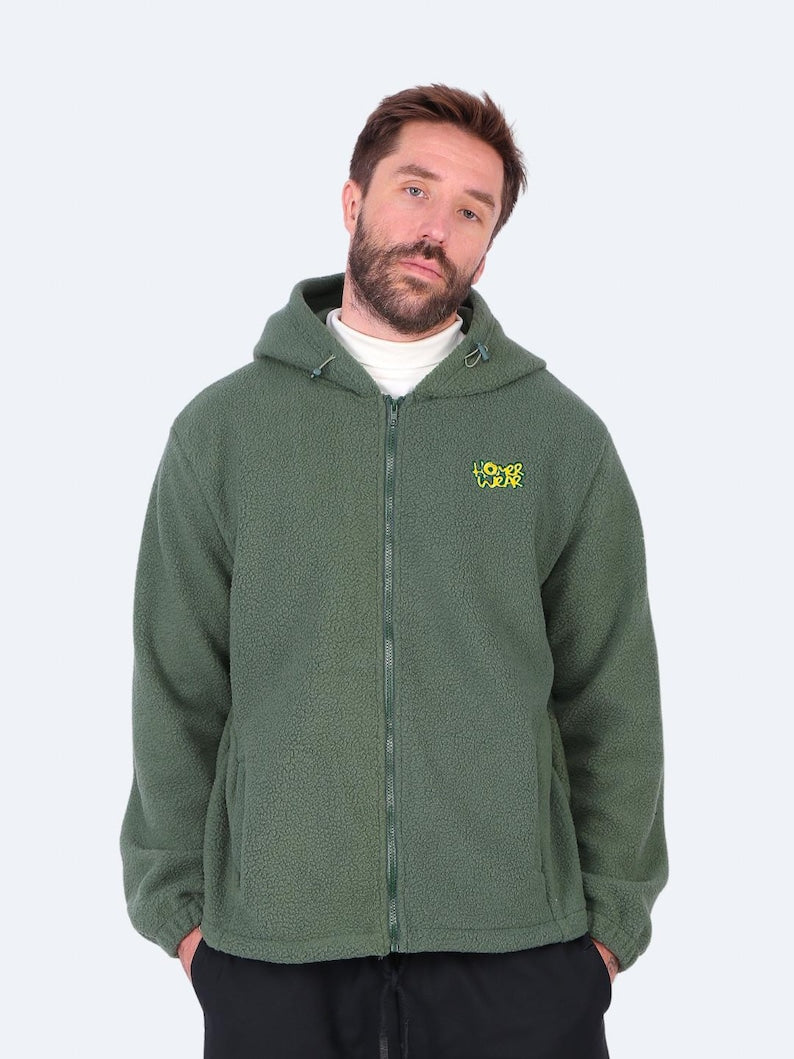 Thomas – Teddy-Hoodie Oversized-Passform Warm Unisex Grun
