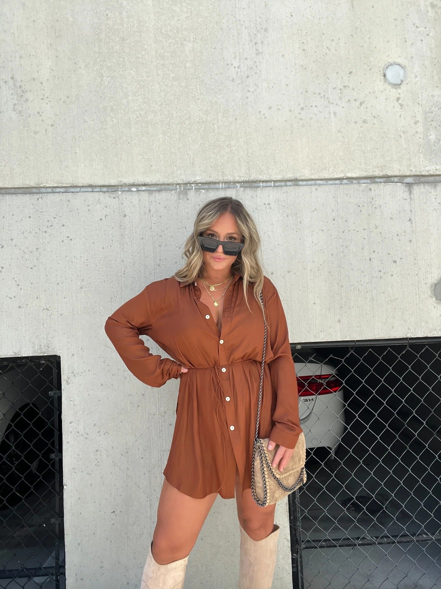Tilda- Geknöpfter Mini Jumpsuit mit urbanem Stil Rost