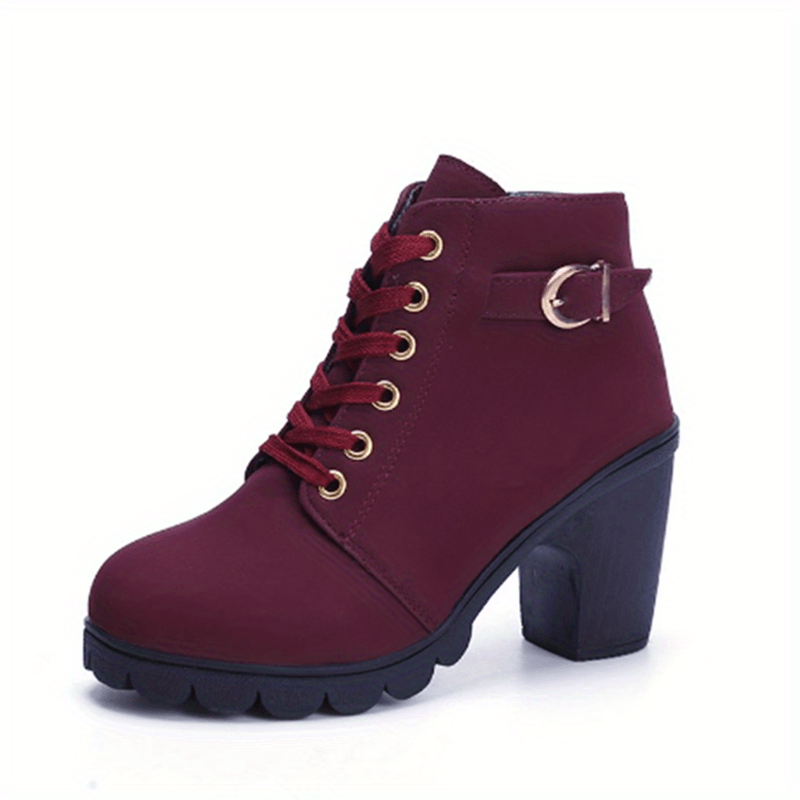 Tiliane - Damen Stiefeletten Orthopädisch Bequem Leder Burgundisc