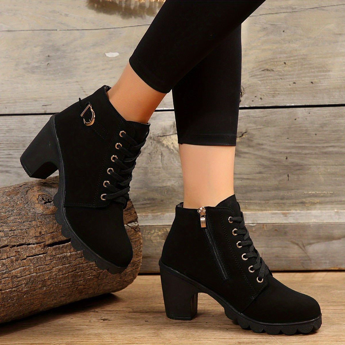 Tiliane - Damen Stiefeletten Orthopädisch Bequem Leder schwarz