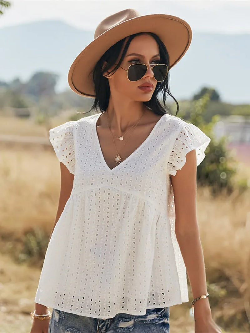 Tineke – Weißes Spitzentop im Boho-Stil 3