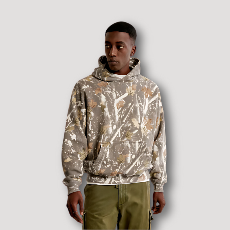 Torsten - Hoodie Oversized Outdoor Camouflage Warm Bequem Braun