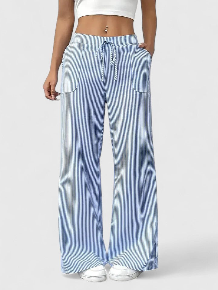 Tove – Lässige Hose mit Streifen - Blau