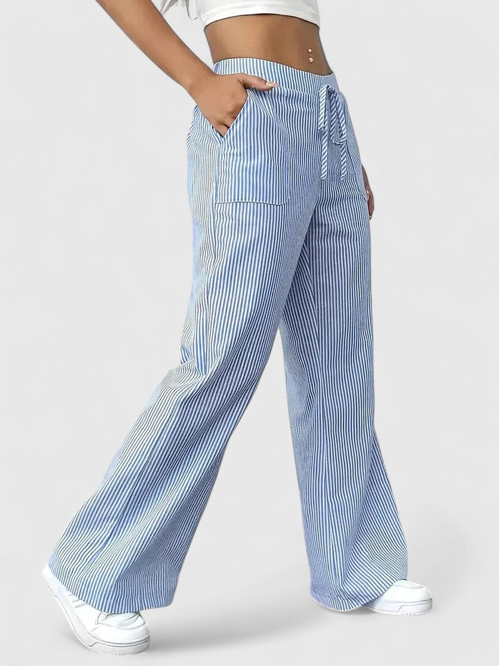 Tove – Lässige Hose mit Streifen - Blau 1