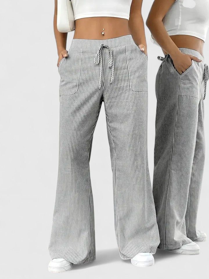 Tove – Lässige Hose mit Streifen - Grau 1