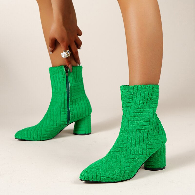 TrendyGreen - Trend Herbst Damenstiefel Grün 1